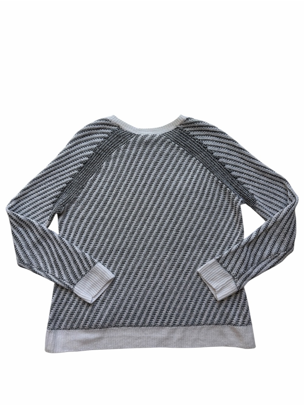 Eileen Fisher White and Black Knit Crewneck Sweater with White Trim Size XS - Picture 8 of 10